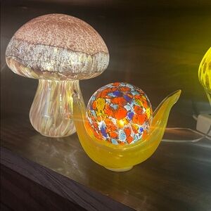 EARTHBOUND Yellow and Multicolor USB Light Up Glass Snail